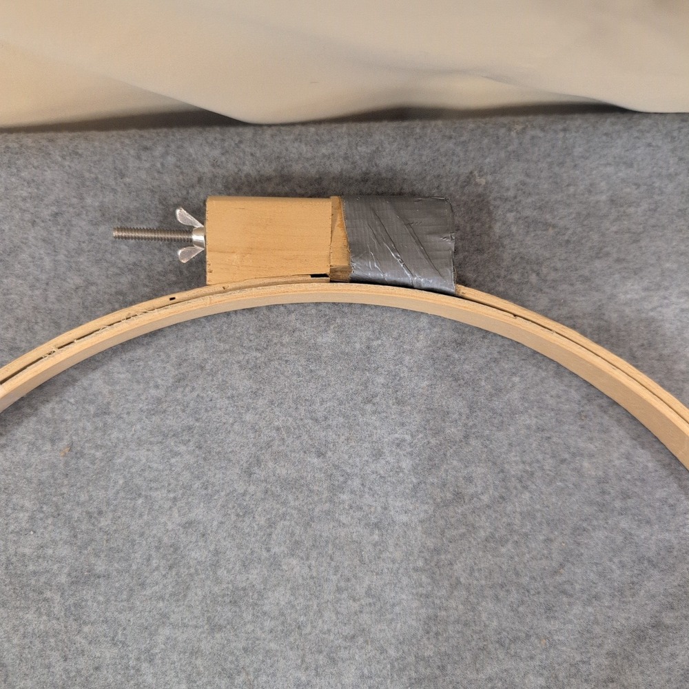 Vintage Wooden Embroidery Hoops Lot of 3 Round 12 Inch Adjustable Sewing Frames - Picture 3 of 5